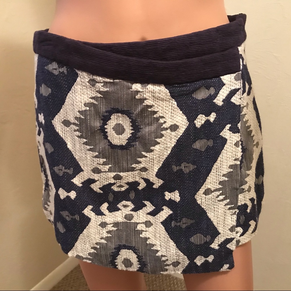 Host Pick🎉Zara Retro Chic Multicolored Purple Gray Cream Cotton Linen Mini Skirt